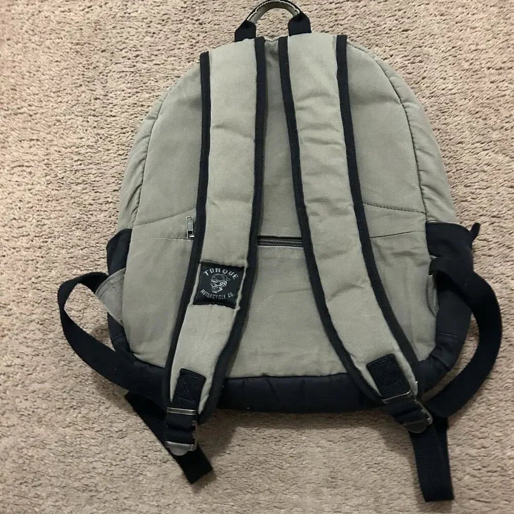 Torque Motorcycle Co. Canvas Backpack Dri Duck Green